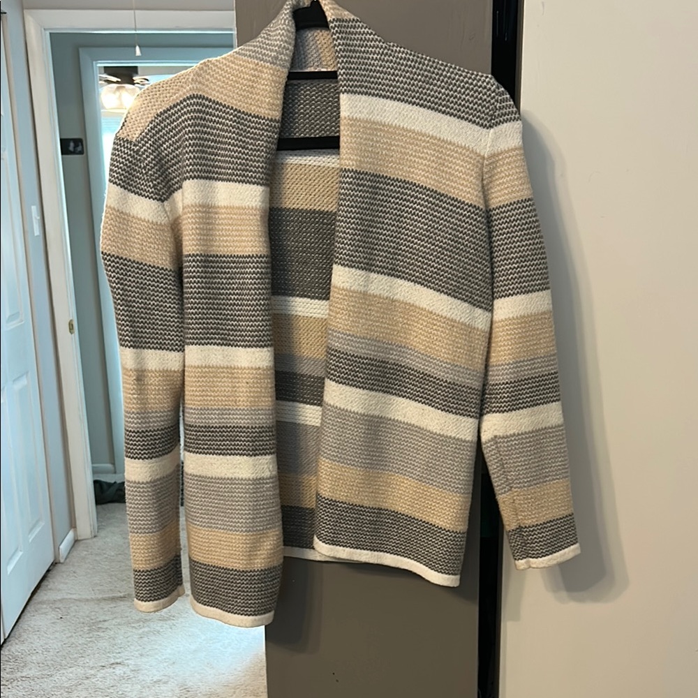 Striped Gray and Tan Women’s  Sweater